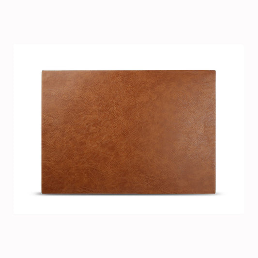 Placemat 43 x 30 cm leder look bruin layer