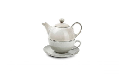 Salt and pepper tea set Artisan green