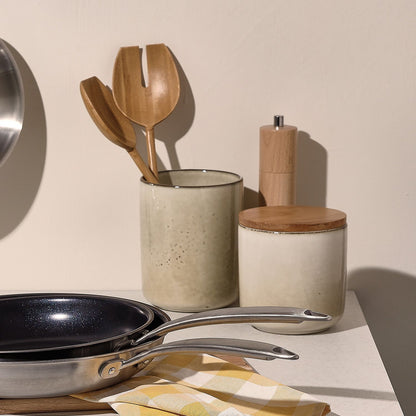 Salt en pepper voorraadpot H15 cm ivoor meridian